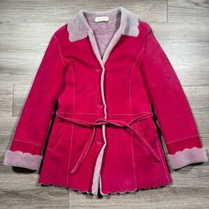 Women’s Escada Rare Pink Genuine Lambskin Shearling Coat Size 36 (S)